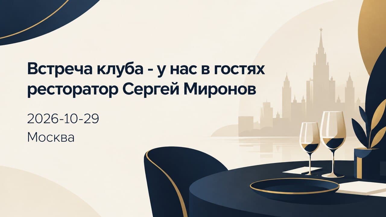 Встреча клуба - у нас в гостях ресторатор Сергей Миронов