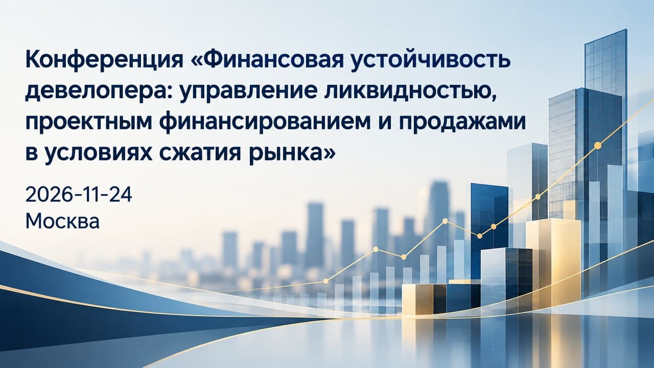 Конференция «Финансовая устойчивость девелопера: управление ликвидностью, проектным финансированием и продажами в условиях сжатия рынка»